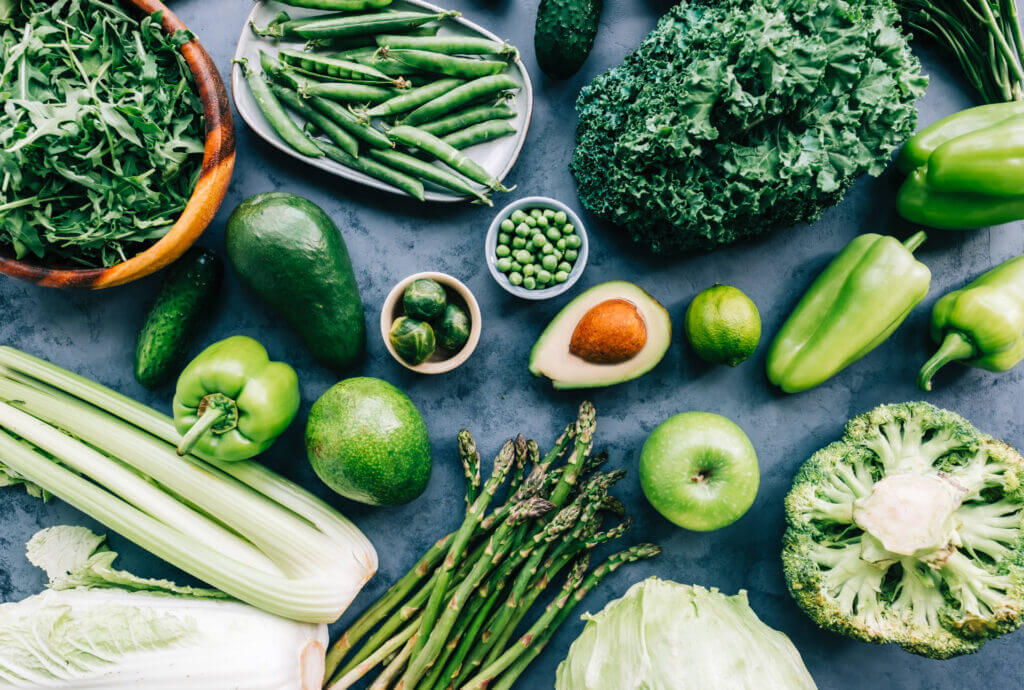 Assortment of fresh organic vegetables